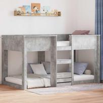 Vaikų dvigulė lova Betono pilka 75 x 190 cm Apdirbta mediena