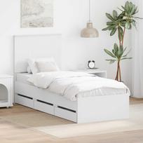 Lovos rėmas su stalčių Balta 75 x 190 cm Inžinerinė mediena