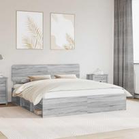 Lovos rėmas Pilkas Sonoma 180 x 200 cm Kietos pušies mediena