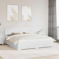 Lovos rėmas su galvūgalio Balta 180 x 200 cm Apdirbta mediena