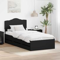 Lovos rėmas su stalčių Juoda 75 x 190 cm Inžinerinė mediena