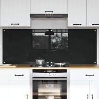 Virtuvės atbraila 2 pcs Juoda 80 x 60 cm grūdintas stiklas