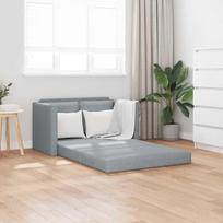 Grindų sofa-lova, 2-1, šviesiai pilka, 112x174x55cm, audinys