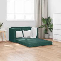 Grindų sofa-lova, 2-1, tamsiai žalia, 112x174x55cm, audinys