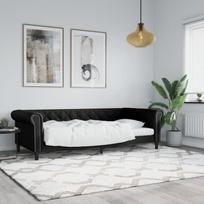 Sofa, juodos spalvos, 90x200cm, dirbtinė oda