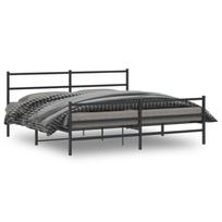 Lovos rėmas su galvūgaliu/kojūgaliu, juodas, 183x213cm, metalas