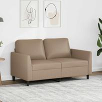 Dvivietė sofa, kapučino spalvos, 120cm, dirbtinė oda