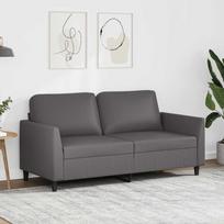 Dvivietė sofa, pilkos spalvos, 140cm, dirbtinė oda