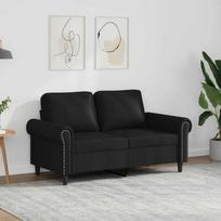 Dvivietė sofa, juodos spalvos, 120cm, dirbtinė oda