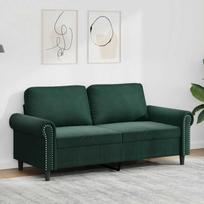 Dvivietė sofa, tamsiai žalios spalvos, 140cm, aksomas