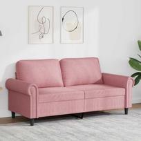 Dvivietė sofa, rožinės spalvos, 140cm, aksomas