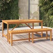 Sodo valgomojo stalas, 150x90x74cm, akacijos medienos masyvas