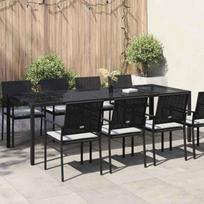 Sodo stalas Gryna juoda 250 x 100 x 75 cm poliratanas