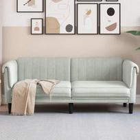 Dvivietė sofa, šviesiai pilkos spalvos, aksomas
