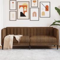 Dvivietė sofa, rudos spalvos, dirbtinė versta oda