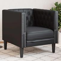 Chesterfield sofos kėdė juoda dirbtinė oda