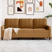 Trivietė sofa, rudos spalvos, 180cm, aksomas
