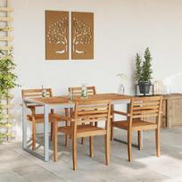 Sodo stalas Pilka 160 x 80 x 75 cm Kietos akacijos mediena