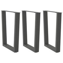 Valgomojo stalo kojos, V formos, 3 vnt., antracito spalvos, 70x(72-73,3) cm, plienas