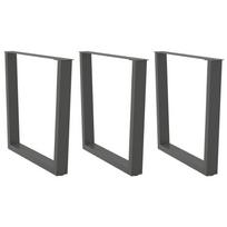 Valgomojo stalo kojos, 3 vnt., antracito spalvos, 80x(72-73,3) cm, plienas, V formos