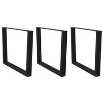 Valgomojo stalo kojos, V formos, 3 vnt., juodos, 100x(72-73,3) cm, plienas