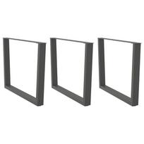 Valgomojo stalo kojos, V formos, 3 vnt., antracito spalvos, 100x(72-73,3) cm, plienas