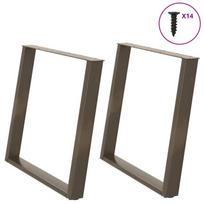 Valgomojo stalo kojelės, U formos, 2 vnt., natūralus plienas, 100 x (72-73) cm, plienas