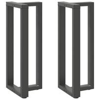 Baro stalo kojos, T formos, 2 vnt., antracito spalvos, 50x35x(100-101) cm, plienas