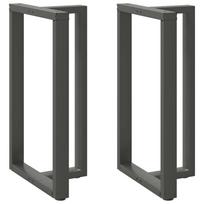 Baro stalo kojos, T formos, 2 vnt., antracito spalvos, 60x35x(100-101) cm, plienas