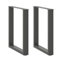 Valgomojo stalo kojos, U formos, 2 vnt., antracito spalvos, 60x(72-73) cm, plienas