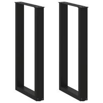 Baro stalo kojos, U formos, 2 vnt., juodos, 40x(90-91) cm, plienas