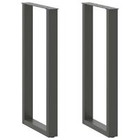 Baro stalo kojos, U formos, 2 vnt., antracito spalvos, 40x(100-101) cm, plienas