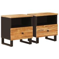Lovos spintelė 2 pcs Ruda 40 x 33 x 46 cm Kietas mango medis