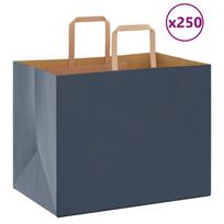 Popieriniai maišeliai 250vnt. su rankenomis, mėlynas 32x22x24cm