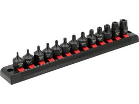 Smūginiai antgaliukai su skylutėmis TORX | T10 - T70 | 3/8" | 13 vnt (YT-10668)