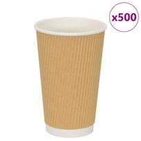 Popieriniai kavos puodeliai, 500vnt., 16oz, 400ml, ruda