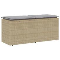 sodo suolas su pagalvėlė smėlio spalvos 110x40x44cm poliratanas