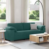 3-Vietis Sofa Tamsiai žalia 220 cm audinys