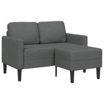 Dvivietė sofa su šezlongu, L formos, tamsiai pilka, 125 cm, audinys