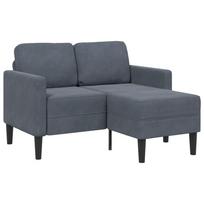 dvivietė sofa su gultu L formos tamsiai pilka 125 cm aksomas