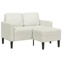 2-vietė sofa su Chaise L formos kremu 125 cm aksomas