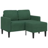 dvivietė sofa su gultu L formos tamsiai žalia 125 cm linas