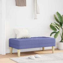 suoliukas su pagalve Džinsinės mėlynos 113 x 57 x 39 cm audinys