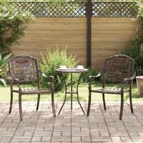 Sodo Kėdė 2 pcs Bronzinė 55 x 56,5 x 91cm Aliuminis