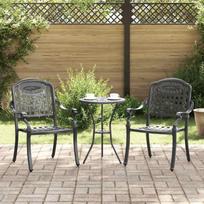Sodo Kėdė 2 pcs Juoda 55 x 56,5 x 91cm Aliuminis