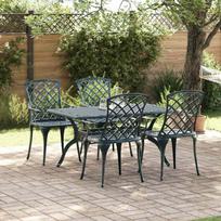 Sodo Kėdė 4 pcs Žalia 61 x 60,5 x 93cm Aliuminis