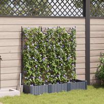 Sodo vazonas 3 pcs Pilka 120 x 40 x 125,5 cm Plastmasė