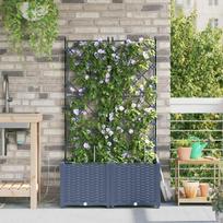 Sodo vazonas 2 pcs Pilka 80 x 40 x 142 cm Plastmasė