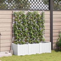 Sodo vazonas 3 pcs Baltas 120 x 40 x 143 cm Plastmasė