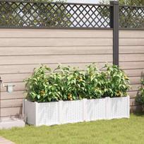 Sodo vazonas 4 pcs Baltas 160 x 40 x 37,5 cm Plastmasė
